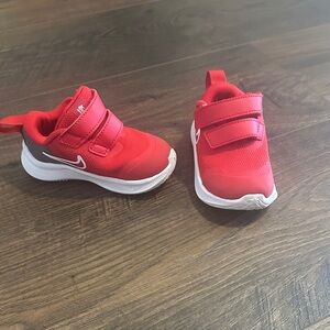 Nike Kids Red and White Sneakers